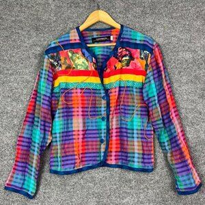 VTG Canvasbacks Lutton‎ & Horsfield Multicolor button down shirt linen blend S